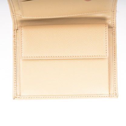 Saint Laurent Grain De Poudre Matelasse Chevron Monogram Compact Wallet Nude Powder 6 of 8