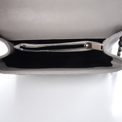 Saint Laurent Sheepskin Matelasse Monogram Medium College Bag Light Grey 5 of 10