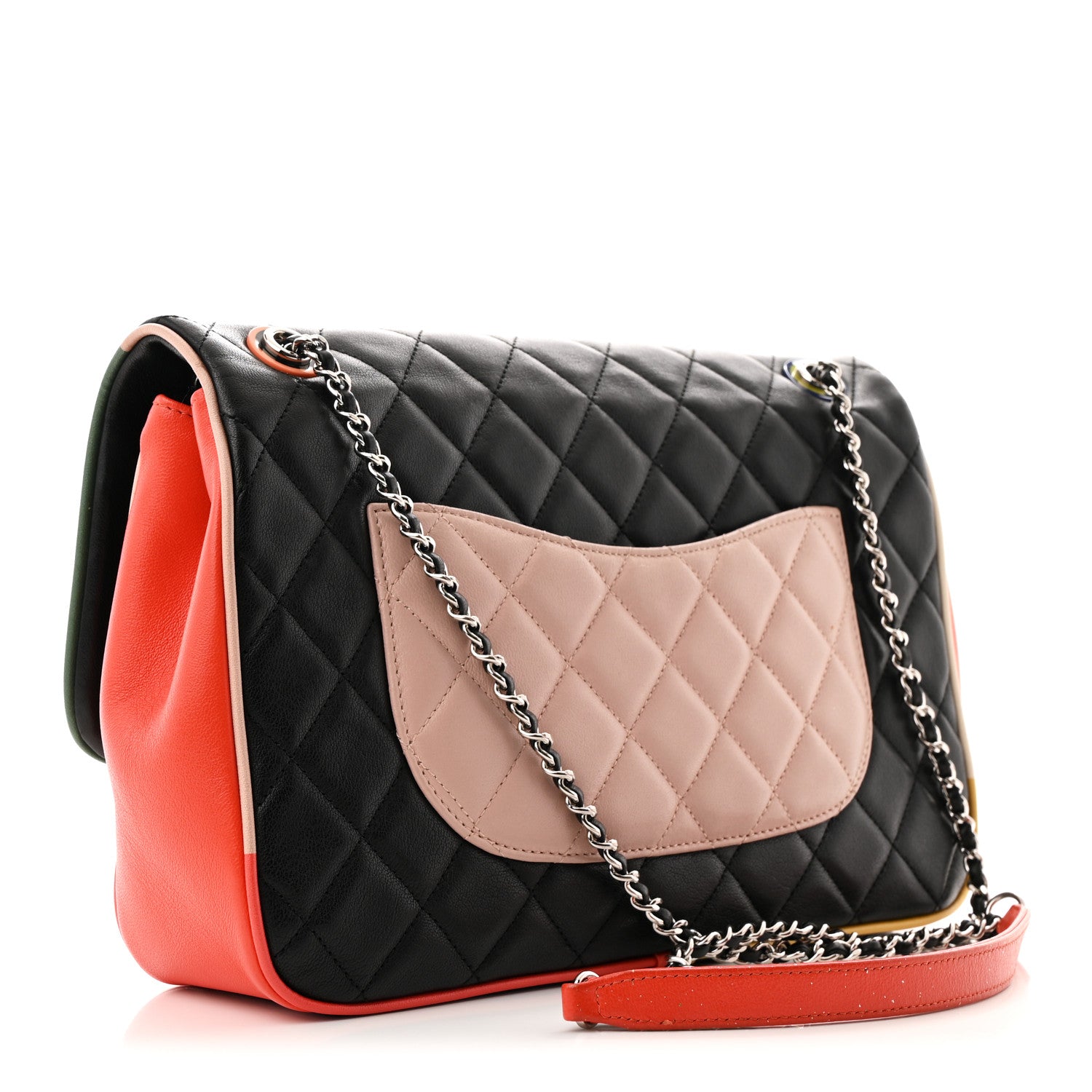 Chanel Lambskin Quilted Jumbo Cuba Color Flap Black 3 of 13