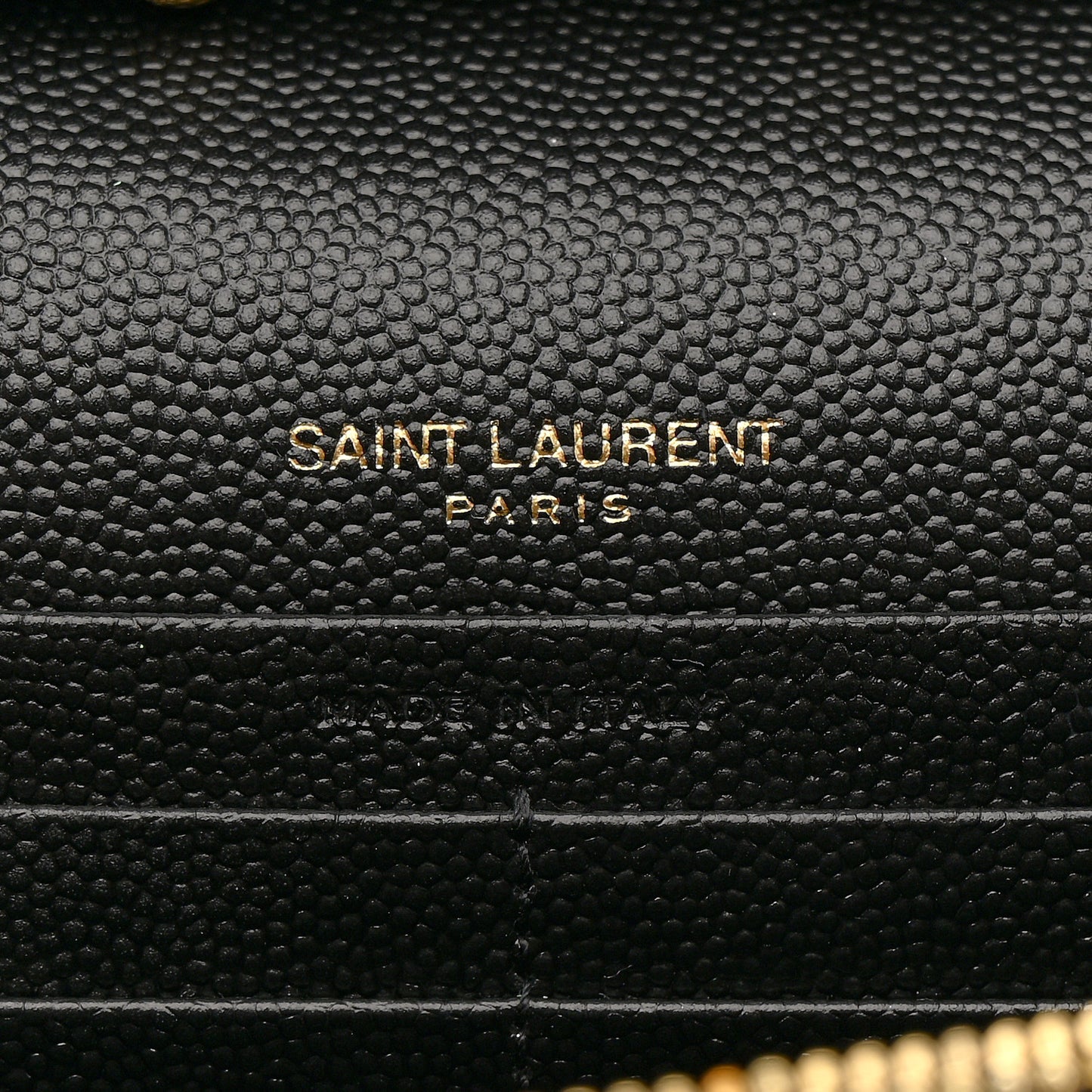 Grain De Poudre Matelasse Chevron Monogram Chain Wallet Black