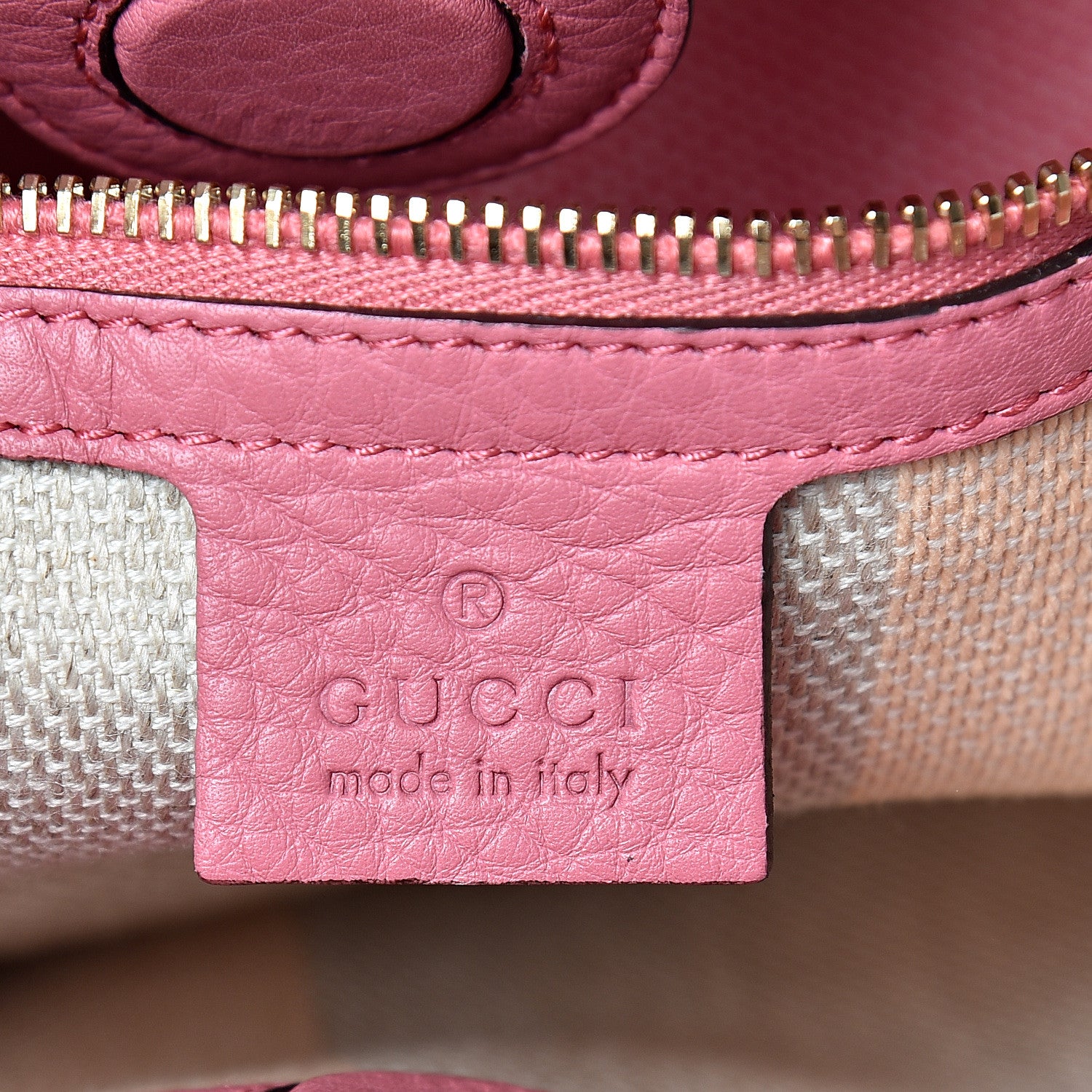 Gucci Calfskin Straw Medium Bamboo Shopper Tote Pink 5 of 10