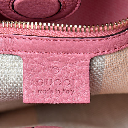 Gucci Calfskin Straw Medium Bamboo Shopper Tote Pink 5 of 10