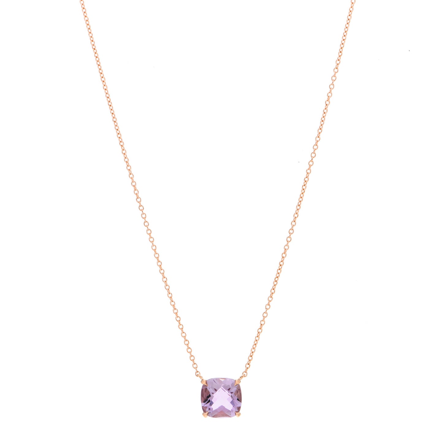 18K Rose Gold Amethyst Sparklers Pendant Necklace