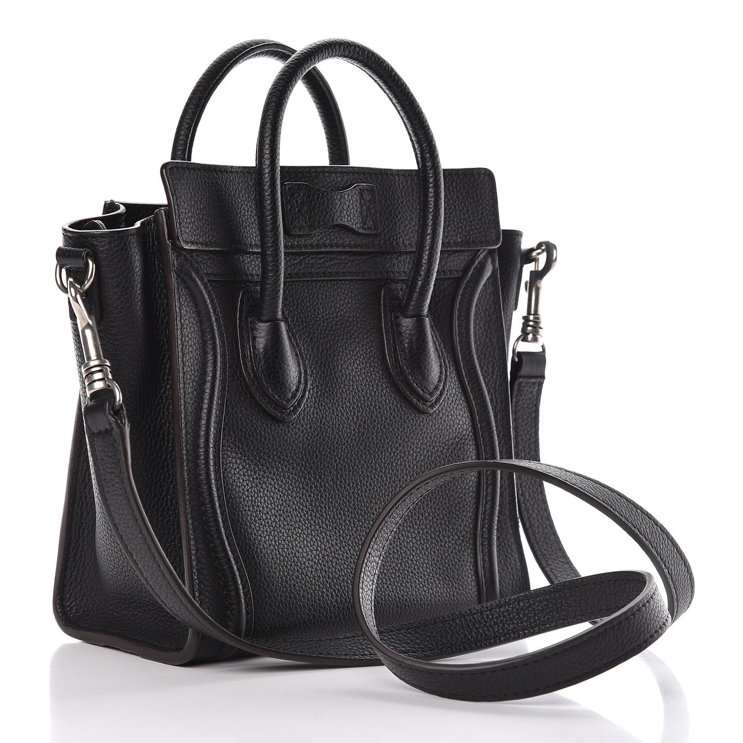 Drummed Calfskin Nano Luggage Black