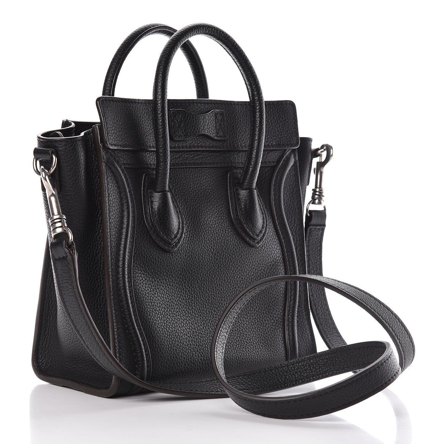 Celine Drummed Calfskin Nano Luggage Black 4 of 12