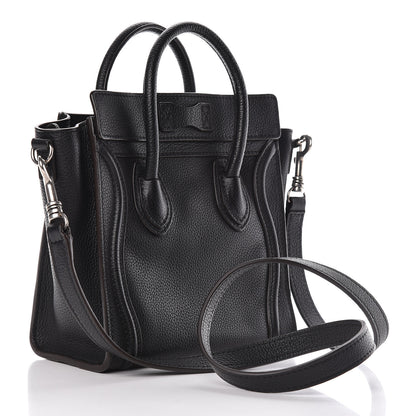 Celine Drummed Calfskin Nano Luggage Black 4 of 12