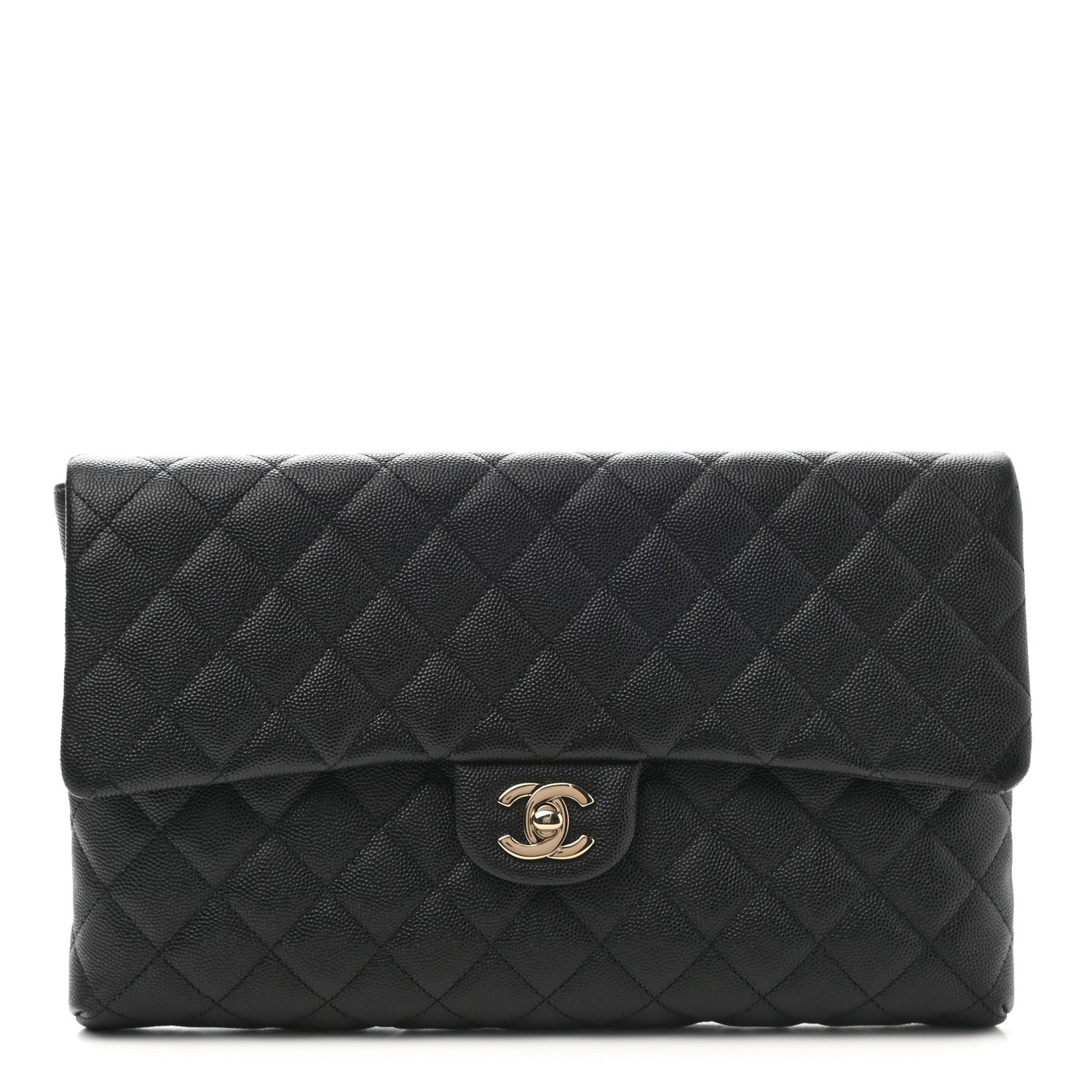 Chanel Caviar Quilted Flap Clutch Black 1 of 8