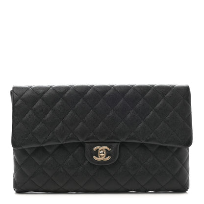 Chanel Caviar Quilted Flap Clutch Black 1 of 8