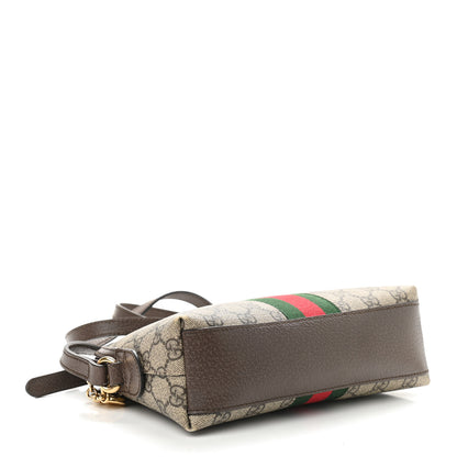 Gucci GG Supreme Monogram Textured Dollar Calfskin Web Small Ophidia Dome Shoulder Bag Beige Ebony New Acero 4 of 13