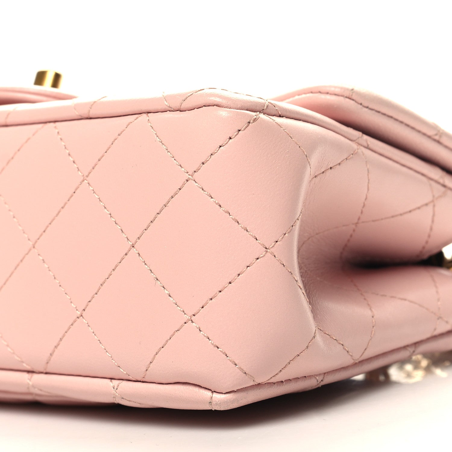 Chanel Lambskin Quilted Mini Rectangular Sweet Camellia Flap Light Pink 10 of 12