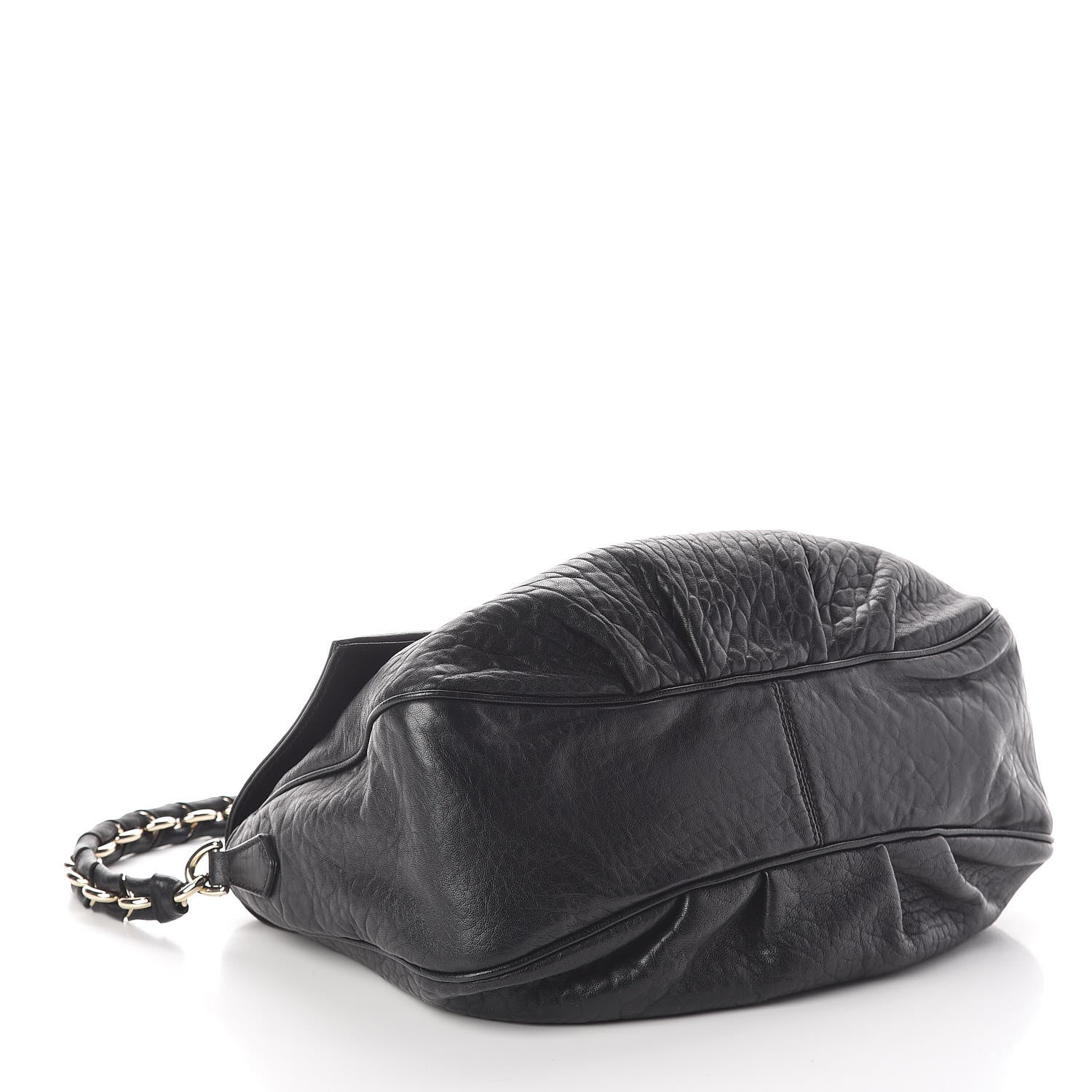 Fendi Crinkled Lambskin Mia Shoulder Flap Black 4 of 9