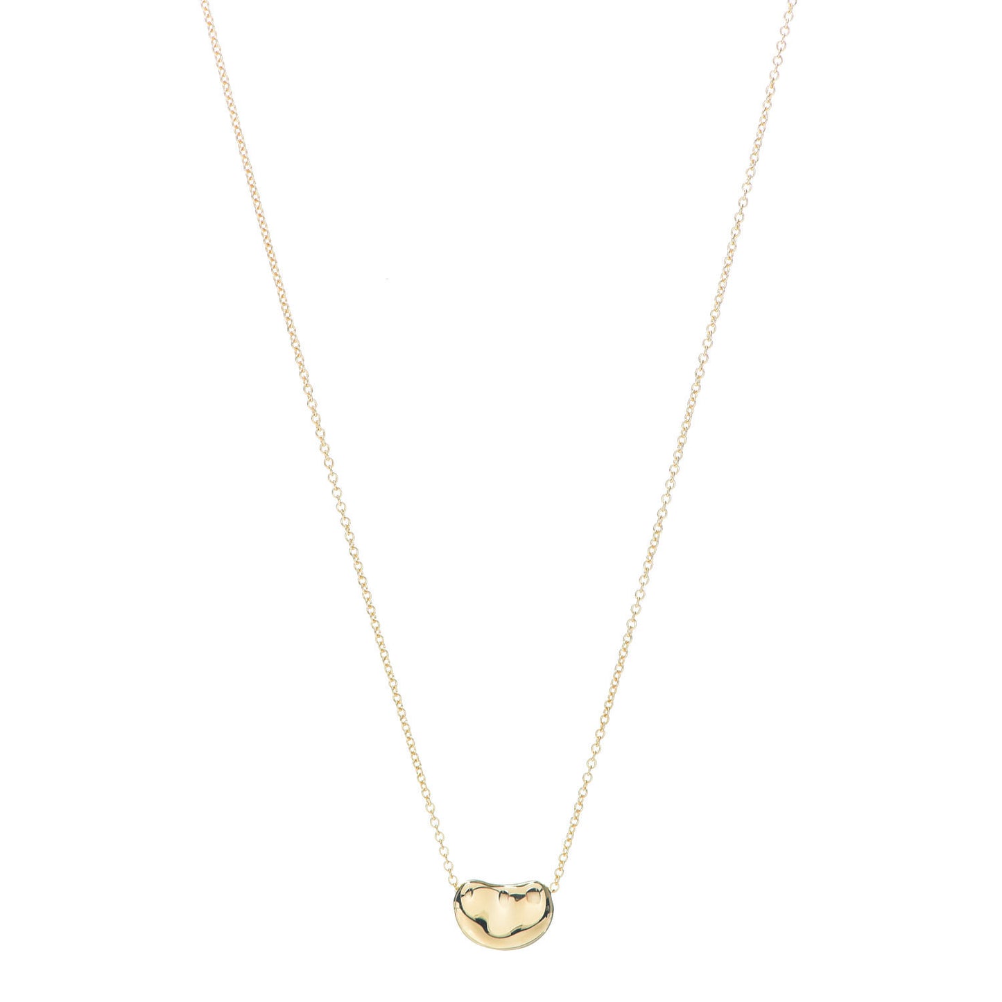 18K Yellow Gold 11mm Elsa Peretti Bean Pendant Necklace