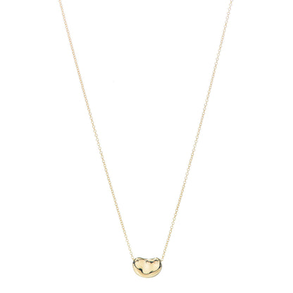 Tiffany 18K Yellow Gold 11mm Elsa Peretti Bean Pendant Necklace 1 of 5
