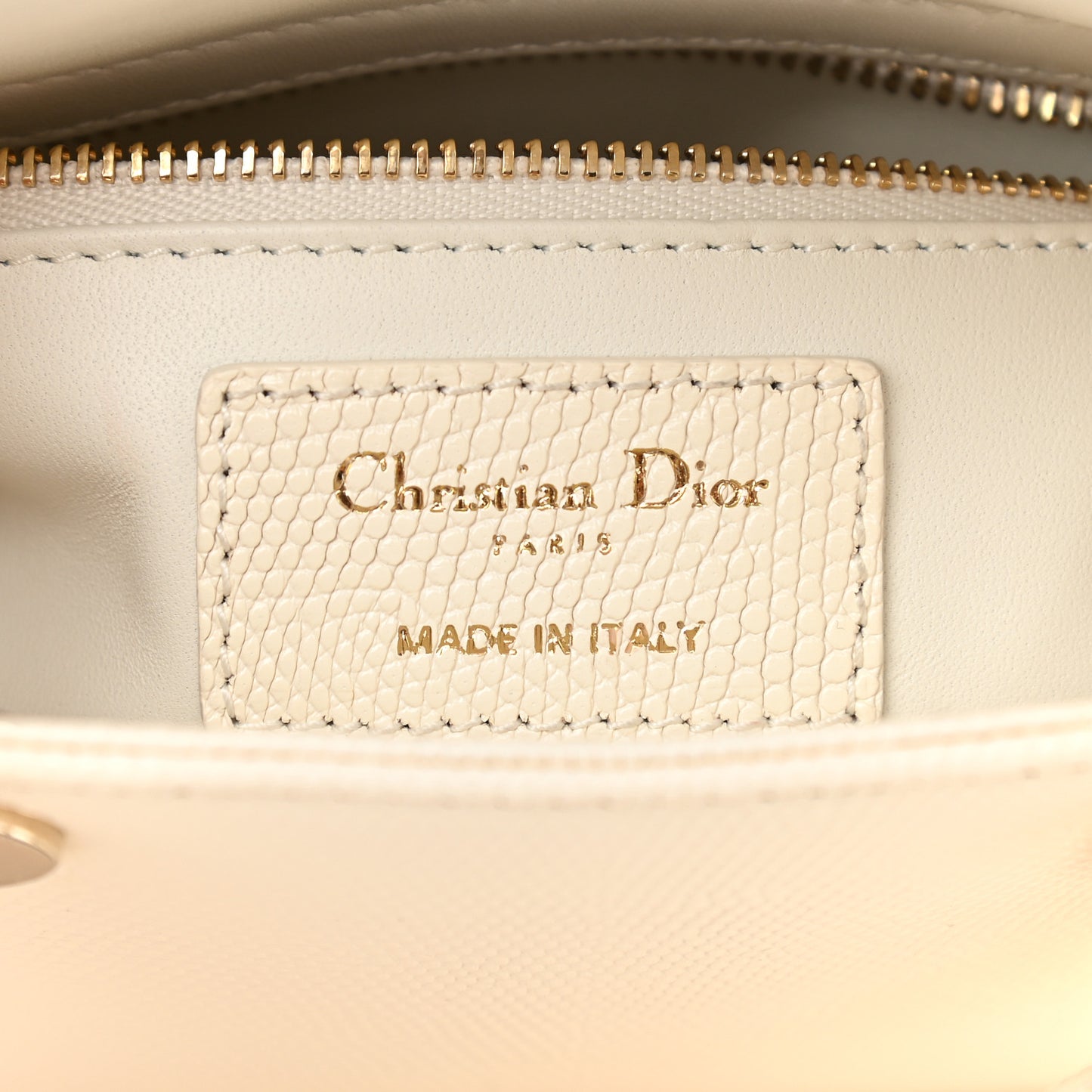 Lizard Mini Lady Dior White