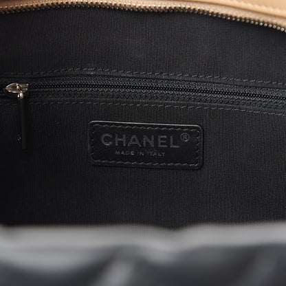 Chanel Calfskin Quilted Feather Weight Bowling Bag Black Beige 5 of 15