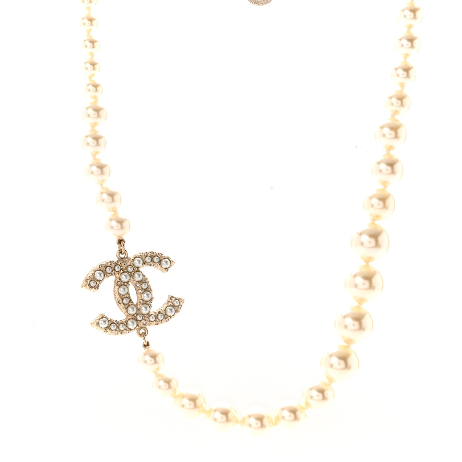 Chanel Pearl CC 100th Anniversary Necklace Light Gold 1 of 7