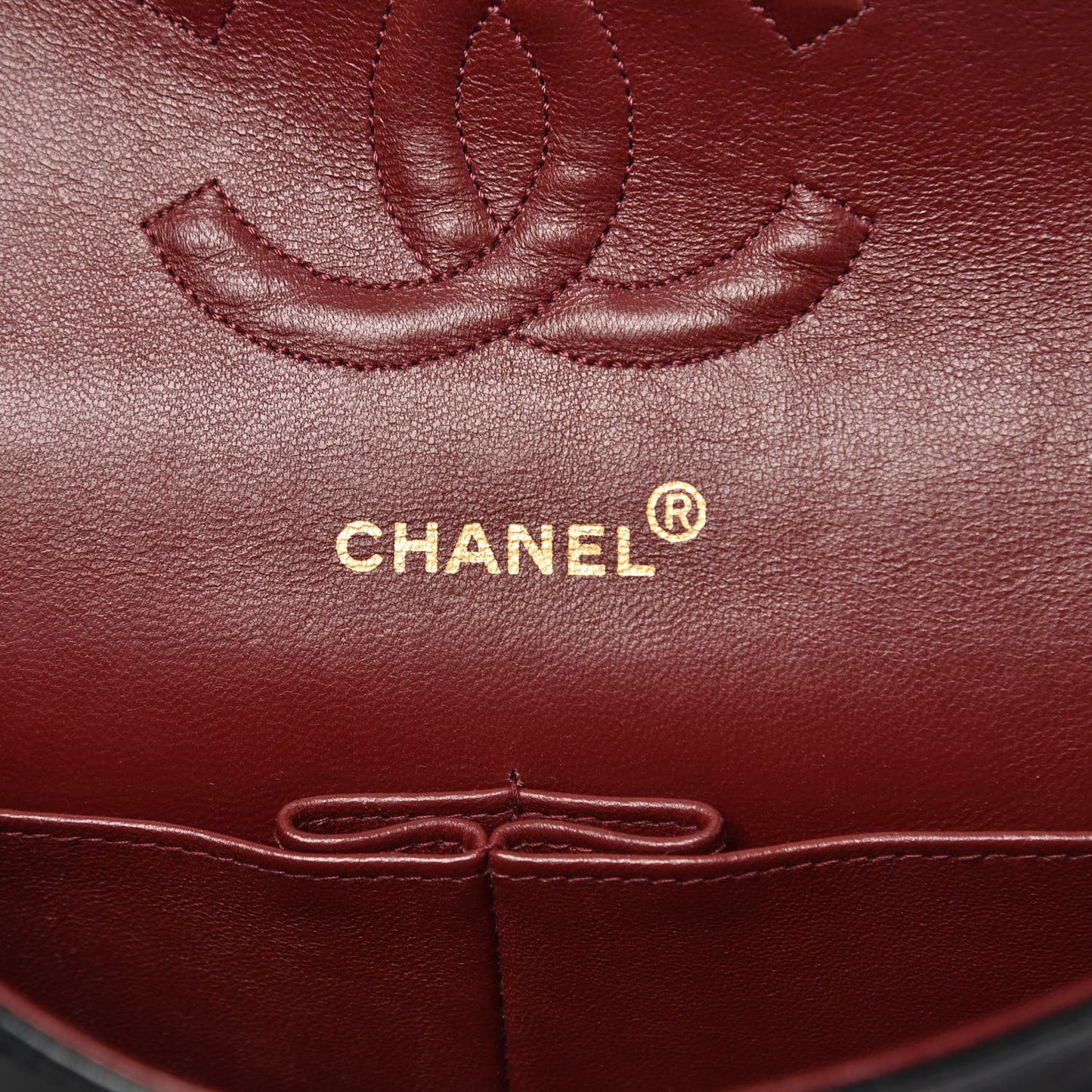 Lambskin Quilted Medium Double Flap Bag Black