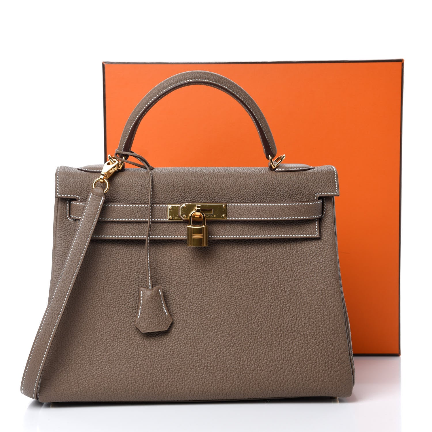Hermes Togo Kelly Retourne 32 Etoupe 12 of 12