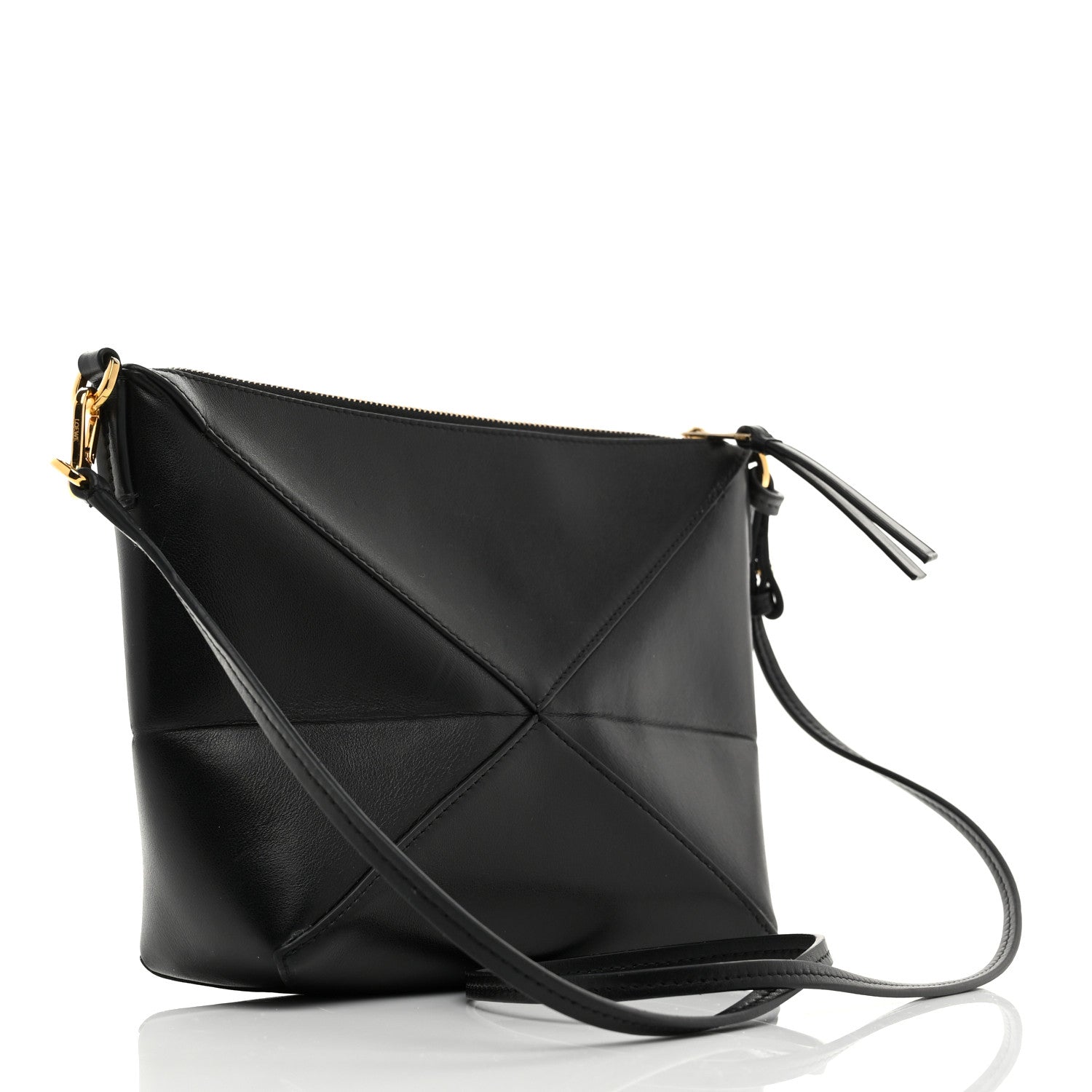 Loewe Shiny Calfskin Puzzle Fold Pouch Black 2 of 10