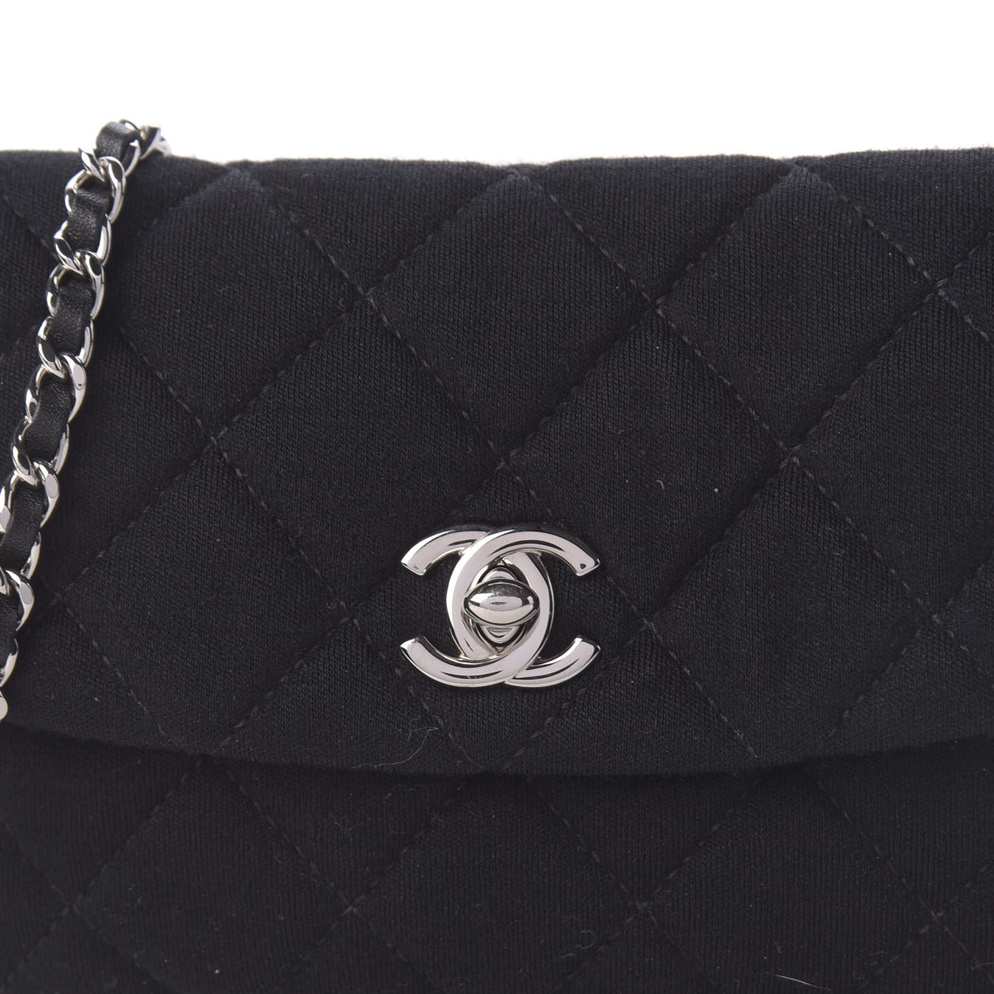 Jersey Quilted Mini Flap Black