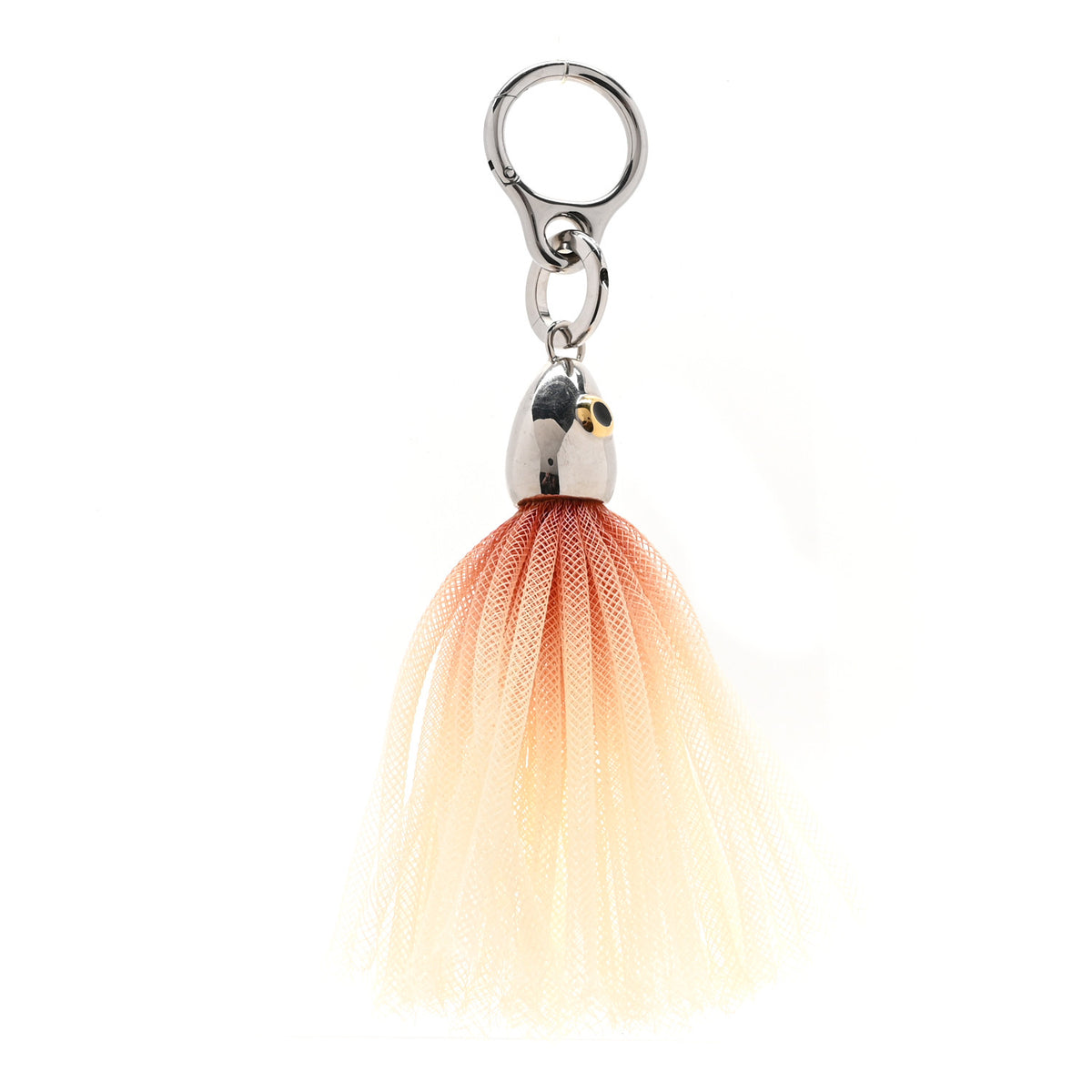 Loewe Metal Viscose Fishing Lure Bag Charm Silver Orange 1 of 3