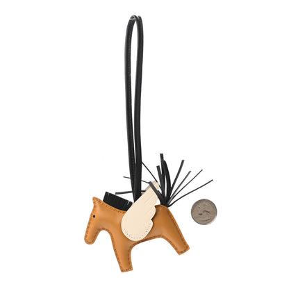 Hermes Milo Lambskin Grigri Rodeo Pegase Horse Bag Charm PM Sesame Black Nata 2 of 4