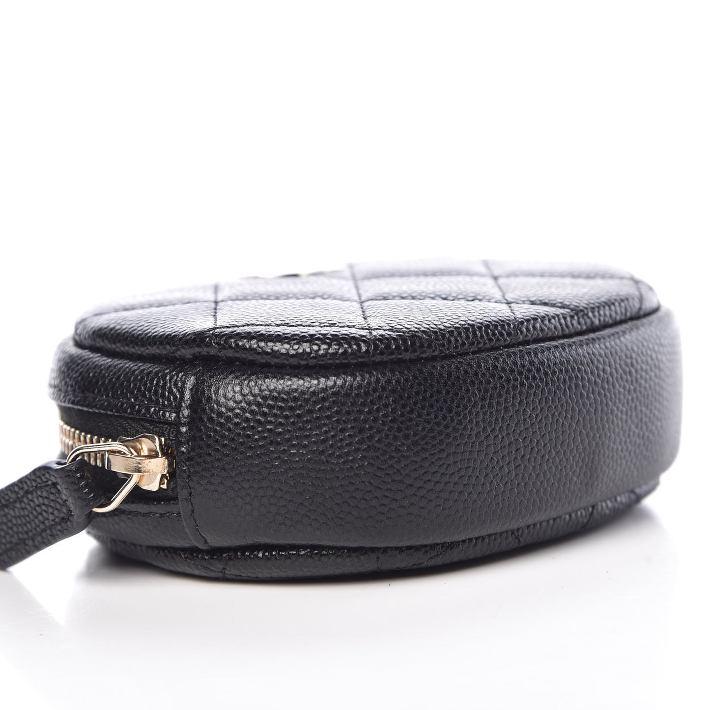 Caviar Quilted Zip Around Classic Coin Purse Black
