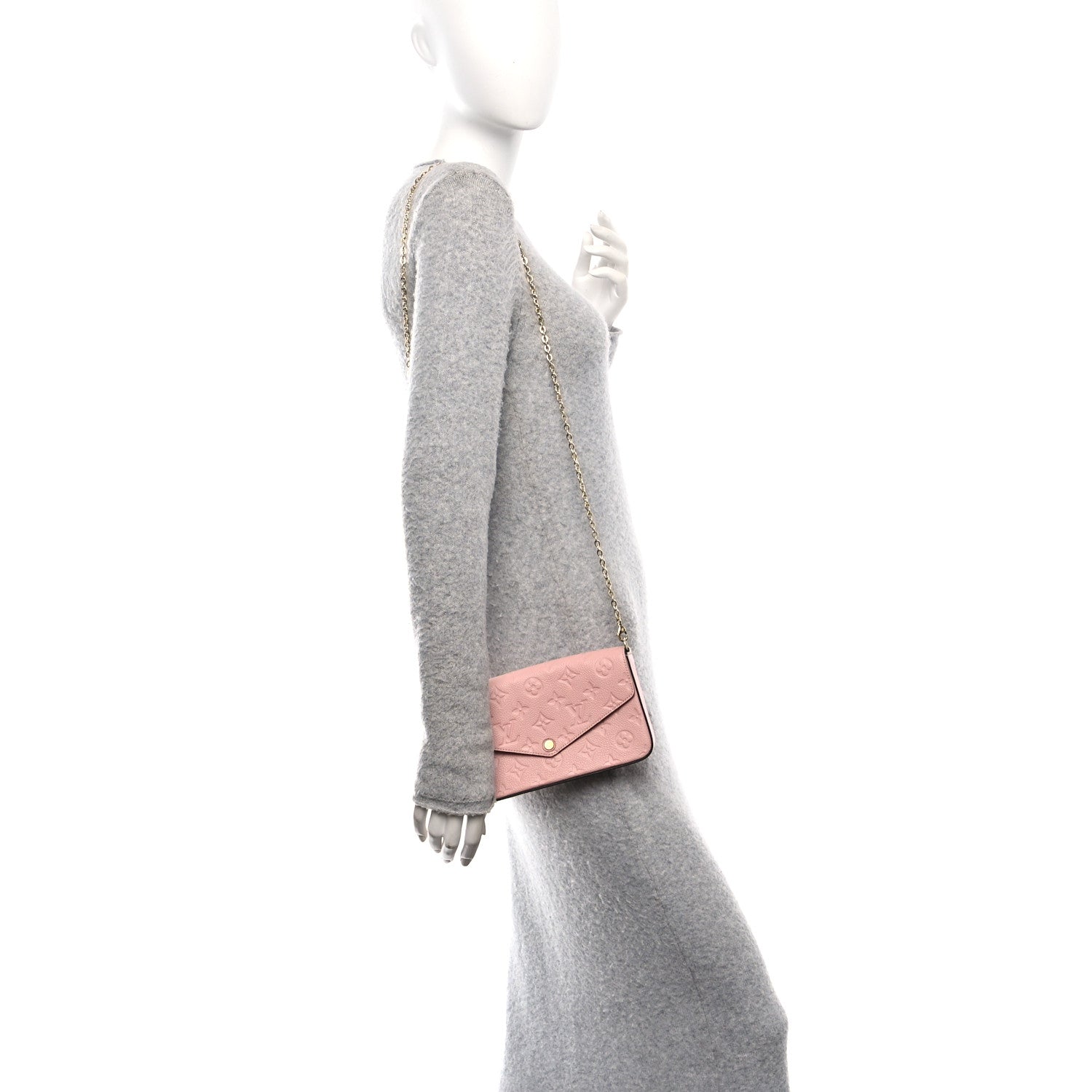 Louis Vuitton Empreinte Pochette Felicie Chain Wallet Rose Poudre 2 of 13