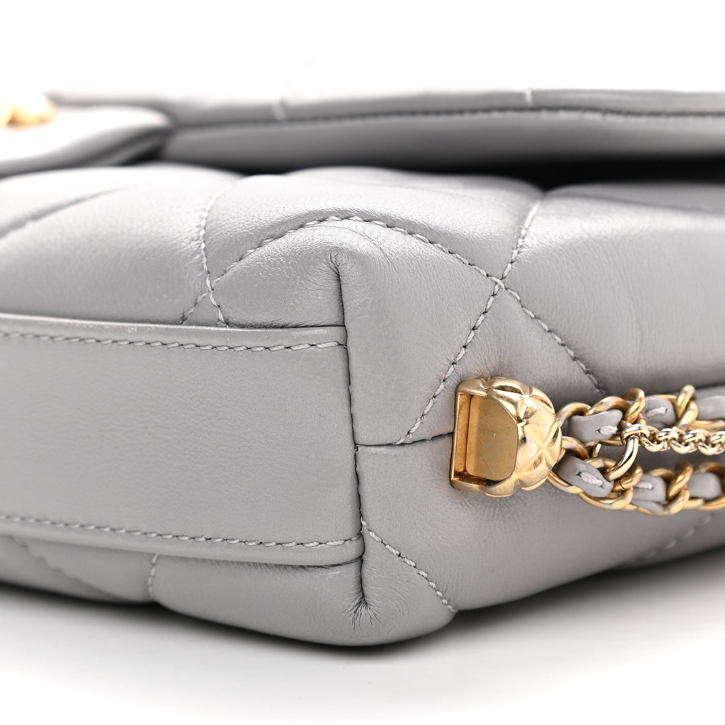 Lambskin Quilted Crush On Chains Flap Bag Grey