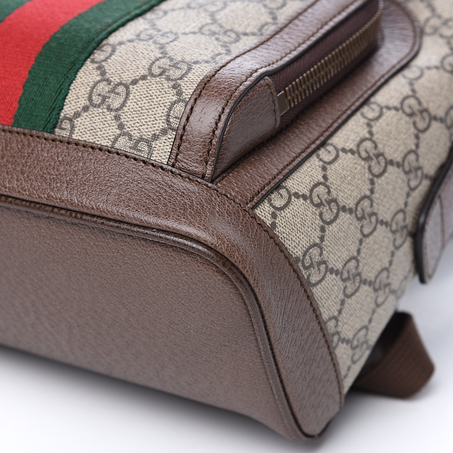 Gucci GG Supreme Monogram Calfskin Web Small Ophidia Day Backpack Beige Ebony New Acero 9 of 12