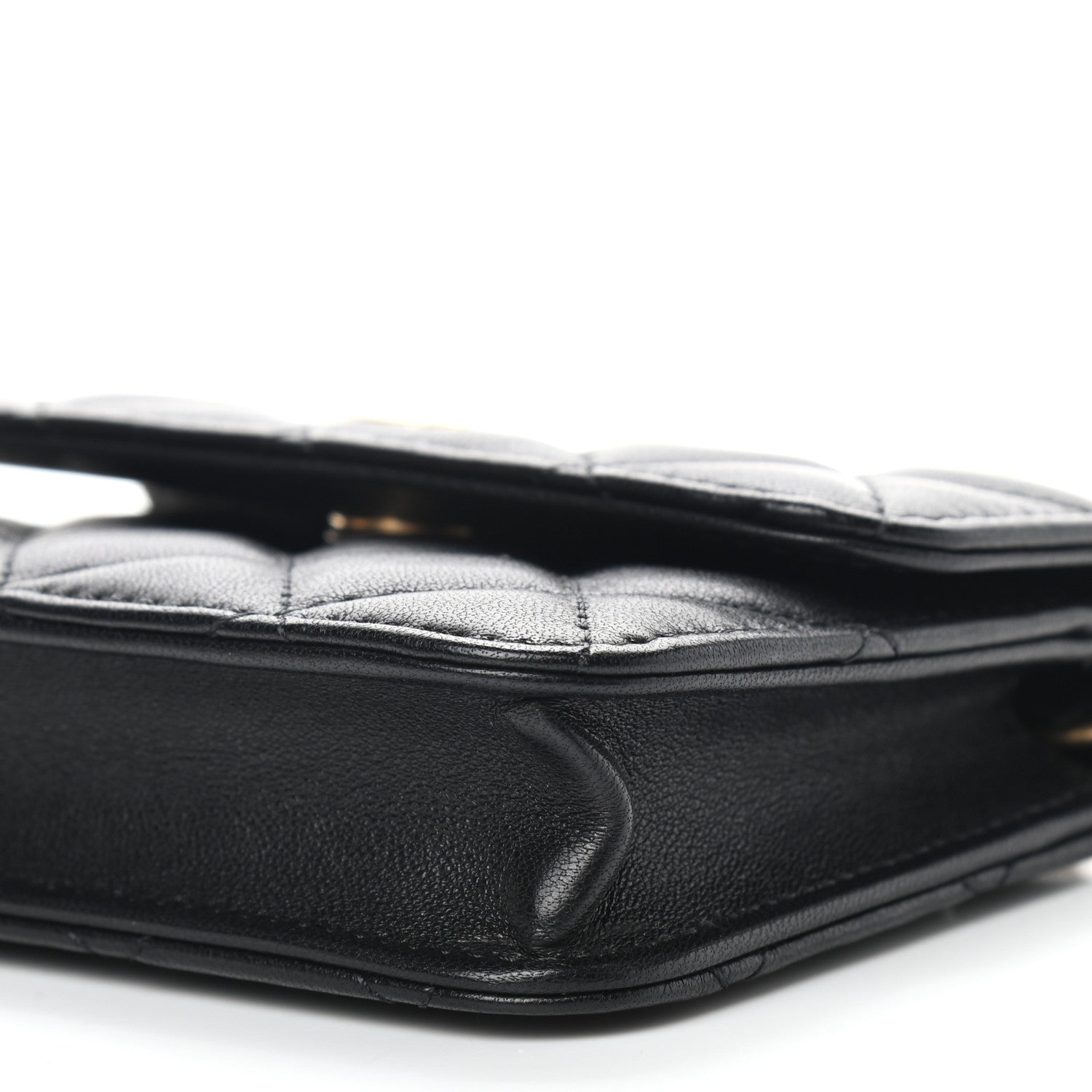 Chanel Lambskin Quilted Pearl Crush Clutch With Chain Black 10 of 11