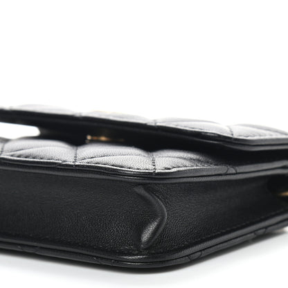 Chanel Lambskin Quilted Pearl Crush Clutch With Chain Black 10 of 11