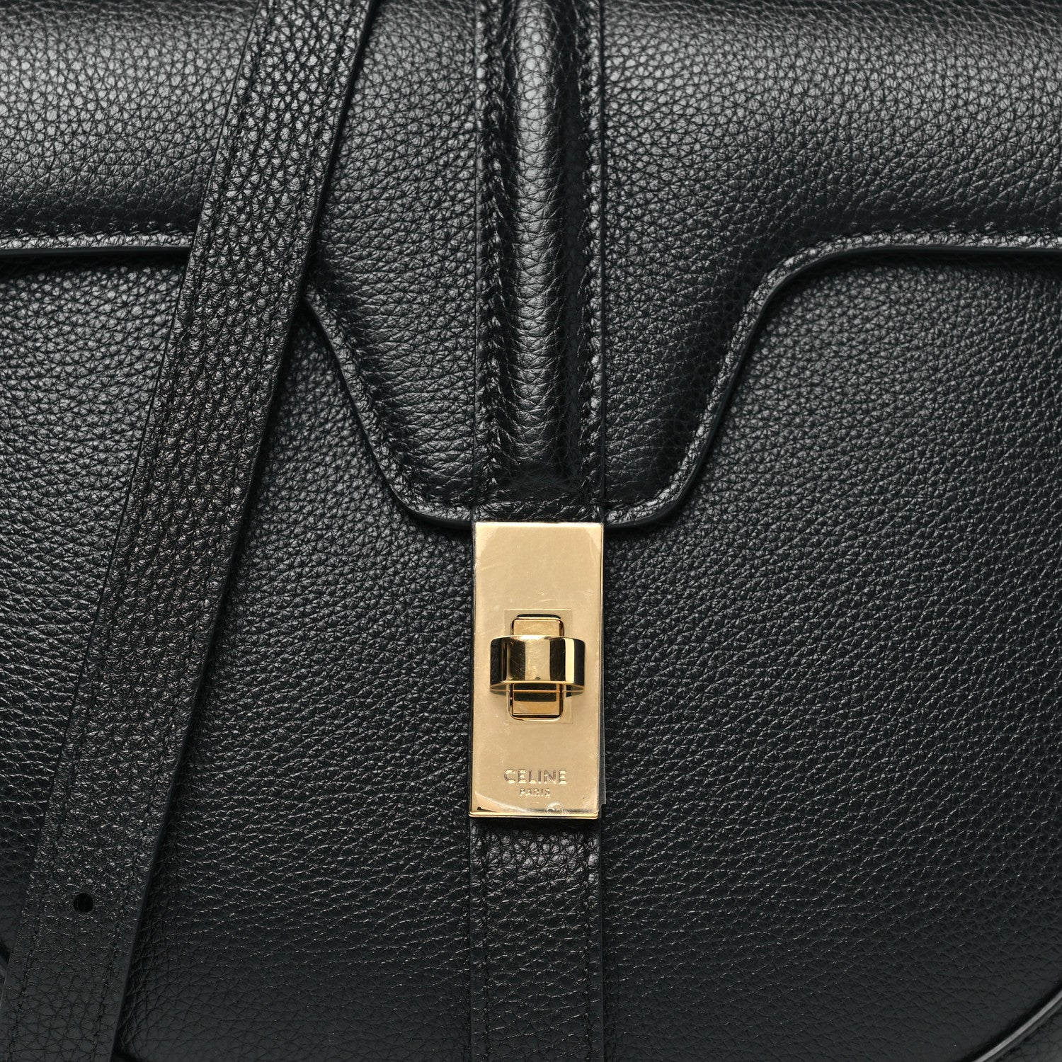 Celine Grained Calfskin Medium Besace 16 Black 7 of 9