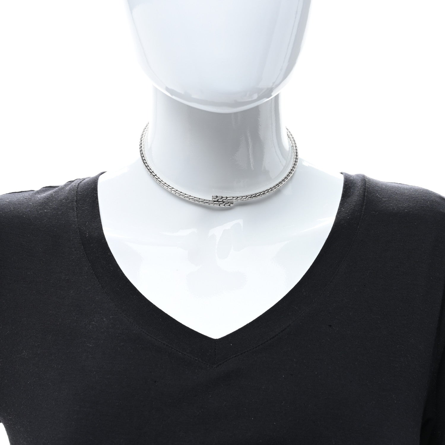 John Hardy Sterling Silver Coil Choker Necklace 3 of 4