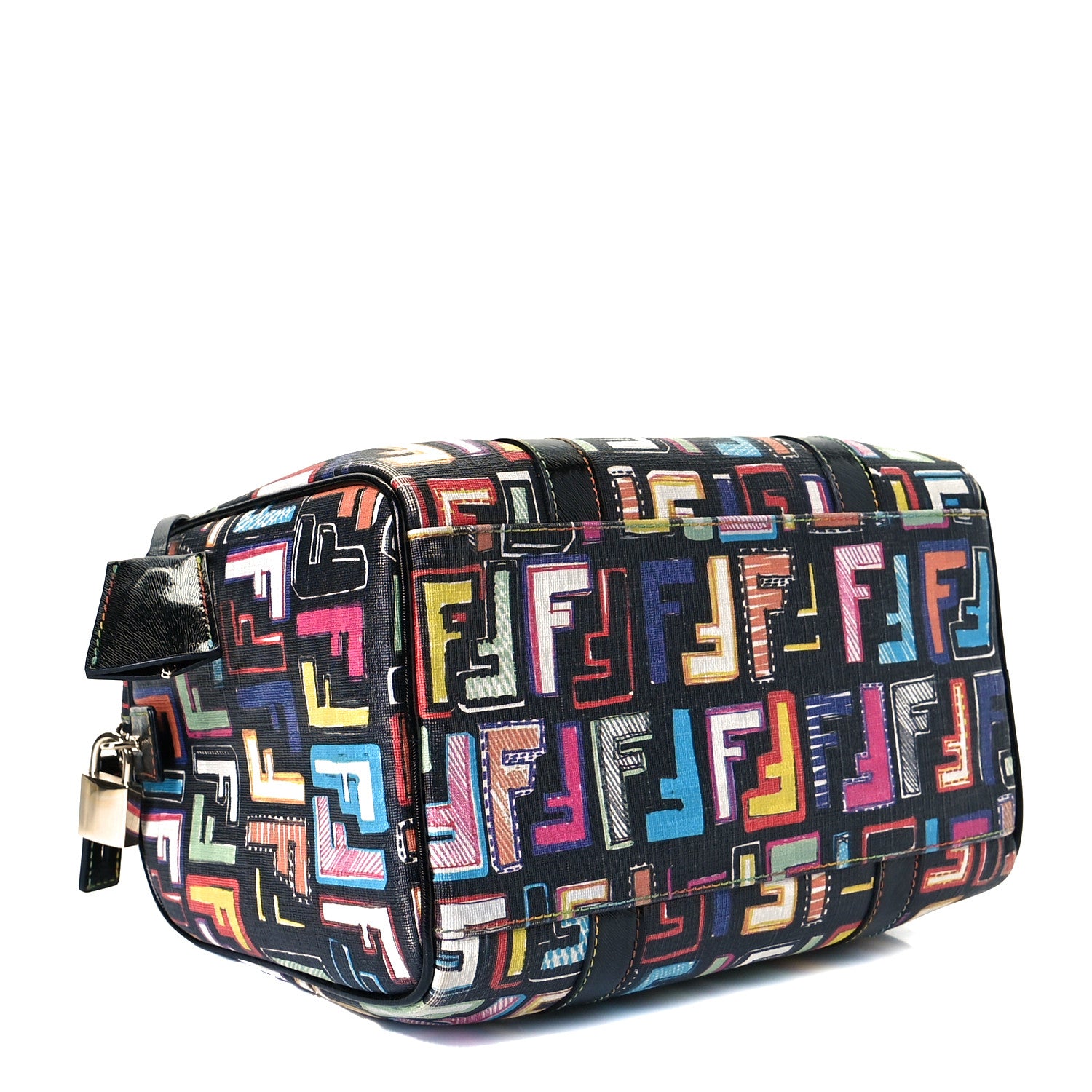 Fendi Zucca Spalmati Vitello FF Multicolor Forever Boston Multicolor Black 3 of 8