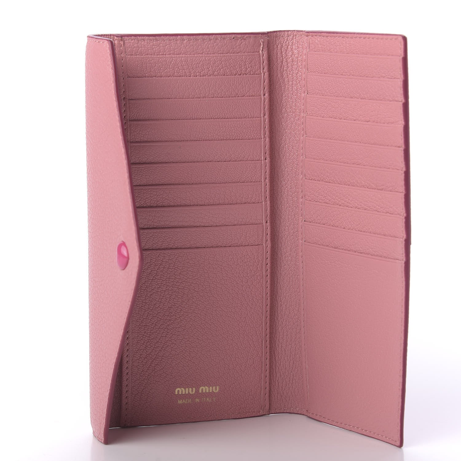 Miu Miu Goatskin Madras Love Forever Envelope Wallet Rosa 5 of 10