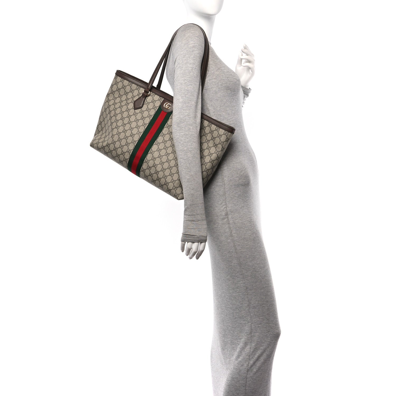 Gucci GG Supreme Monogram Medium Ophidia Shopping Tote Brown 2 of 10
