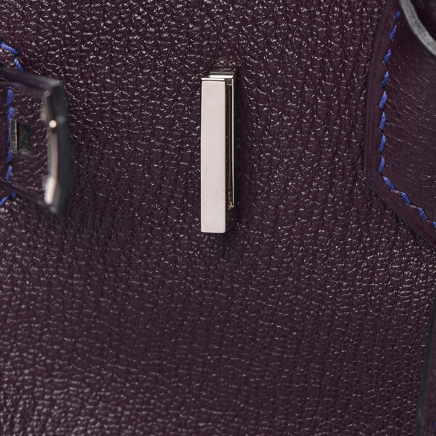 Chevre Mysore Bi-Color Horseshoe Birkin 30 Raisin Bleu Electrique
