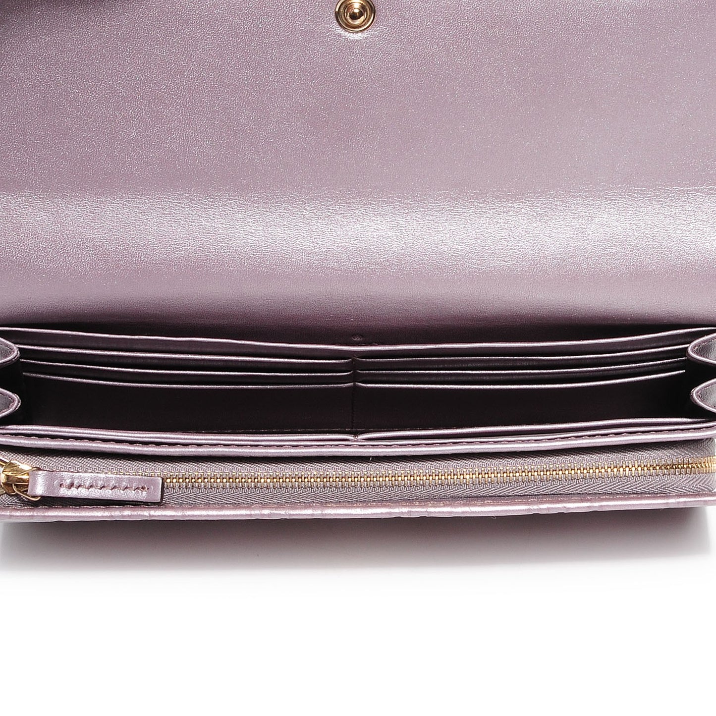 Metallic Soft Guccissima Lovely Heart Continental Wallet Senanque