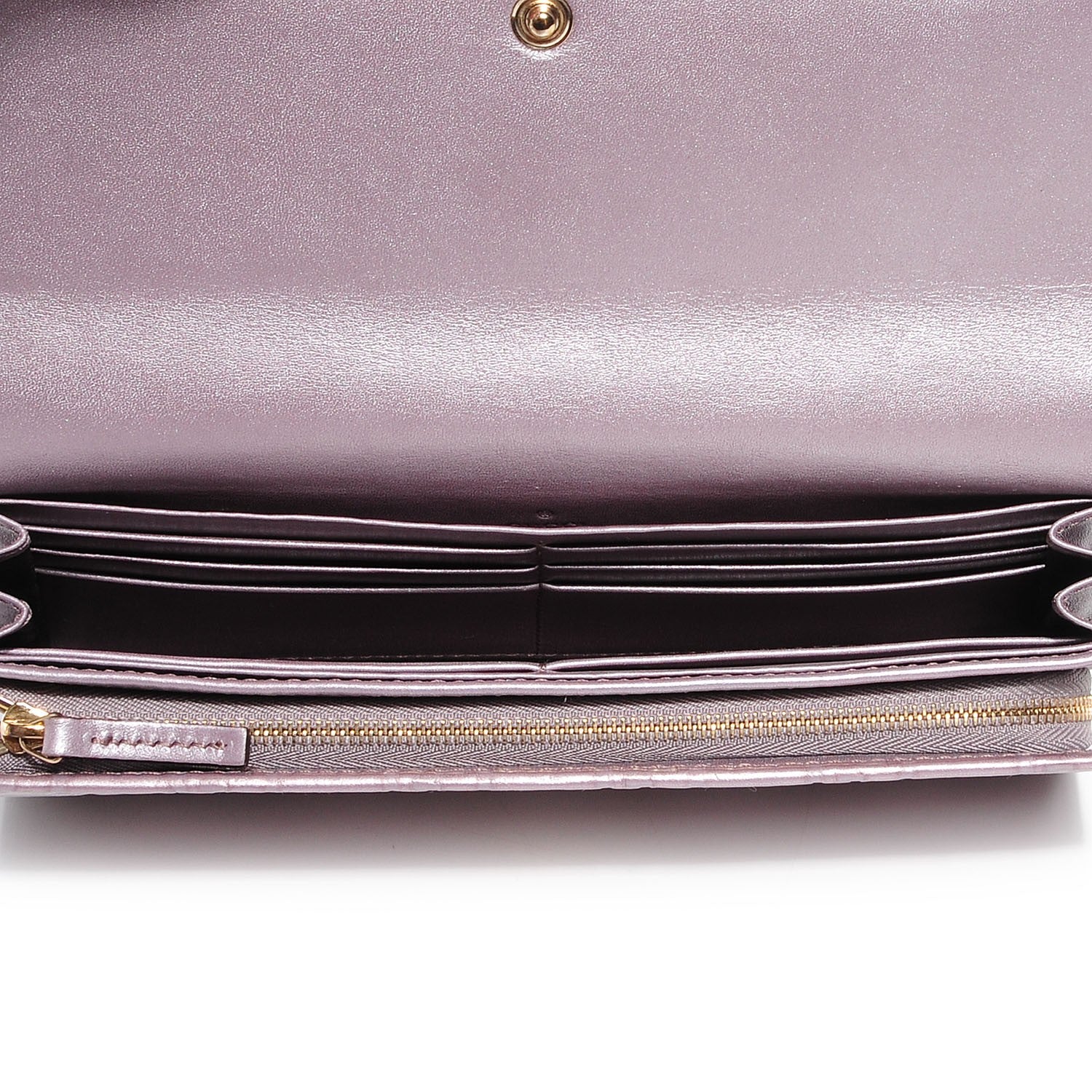 Gucci Metallic Soft Guccissima Lovely Heart Continental Wallet Senanque 5 of 6