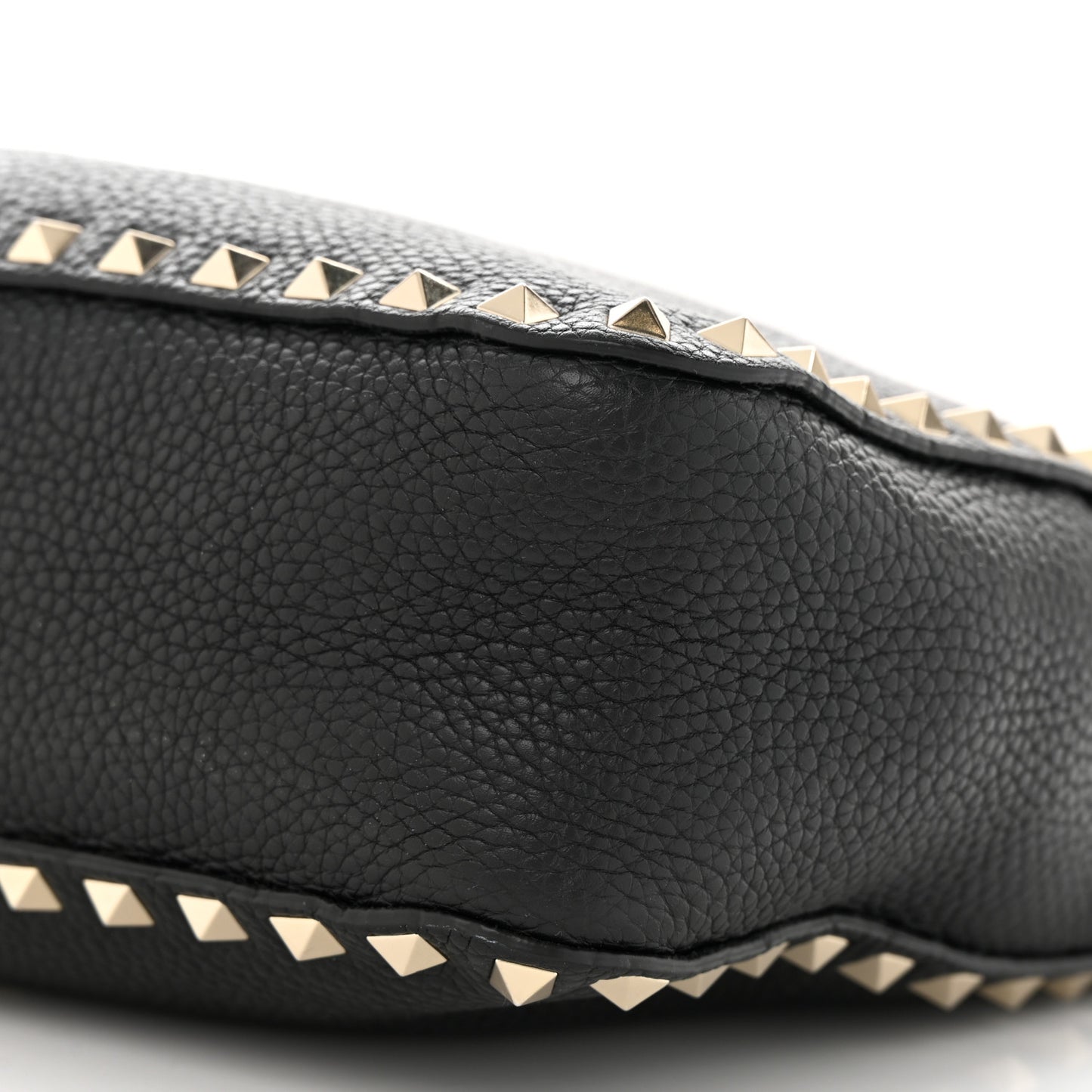 Pebbled Calfskin Small Rockstud Flip-Lock Messenger Bag Black