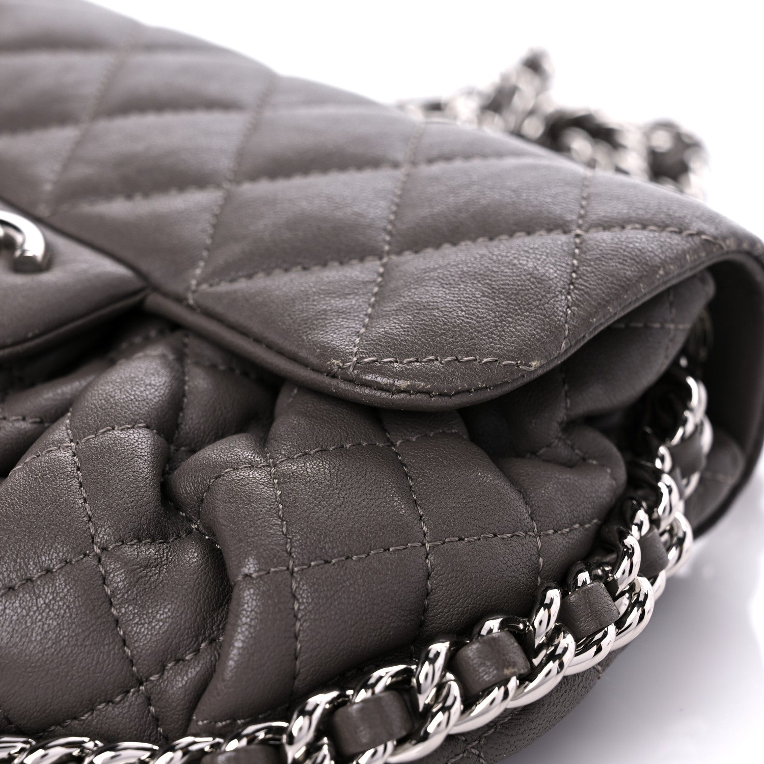 Chanel Washed Lambskin Quilted Mini Chain Around Flap Taupe 13 of 19