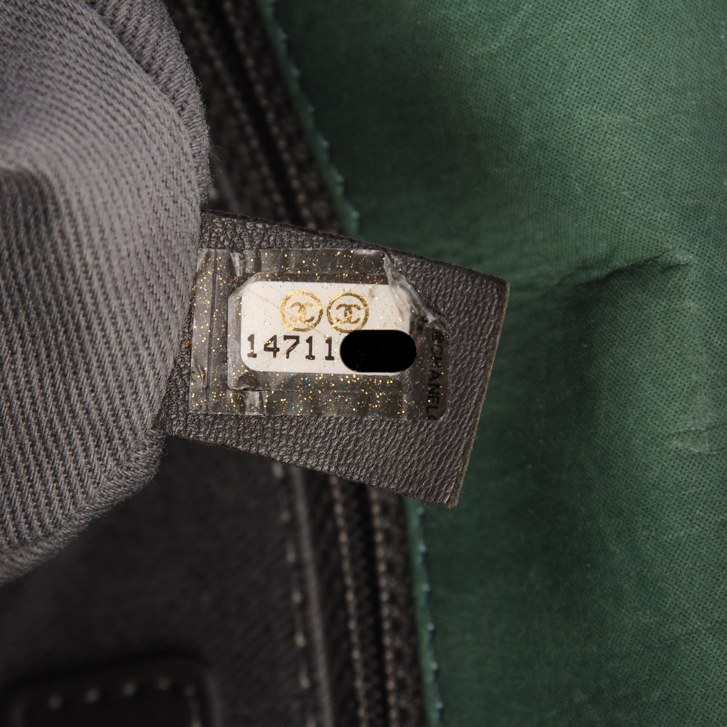 Chanel Iridescent Calfskin Glint Flap Green 8 of 8