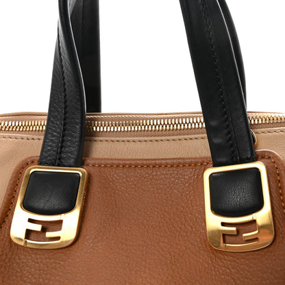 Fendi Calfskin Large Chameleon Tote Cognac Camel Black 8 of 10