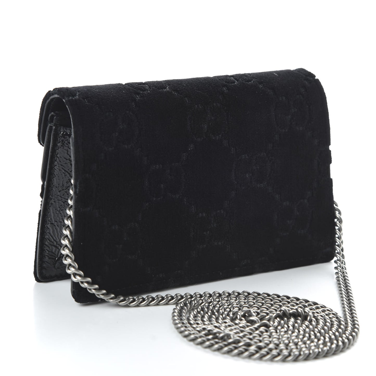 Velvet GG Monogram Super Mini Dionysus Shoulder Bag Black