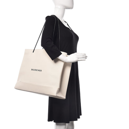 Balenciaga Calfskin Logo Medium Shopping Tote White 2 of 10