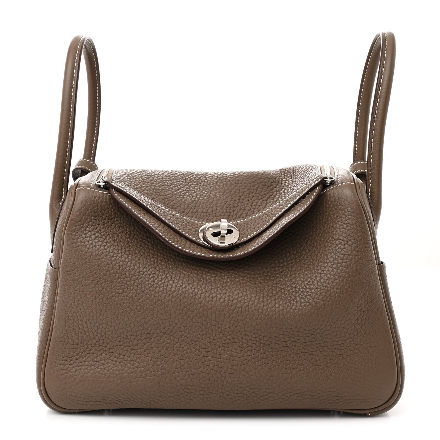 Hermes Taurillon Clemence Lindy 26 Etoupe 1 of 11