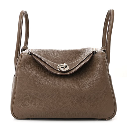 Hermes Taurillon Clemence Lindy 26 Etoupe 1 of 11