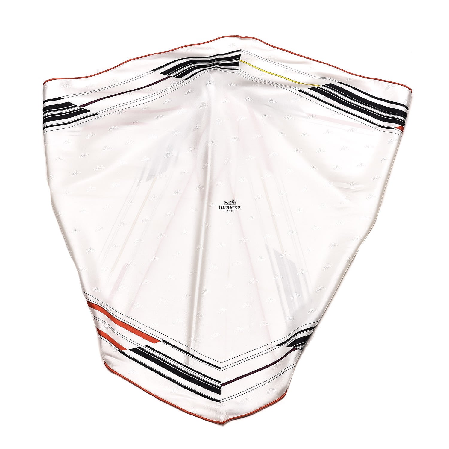 Hermes Silk Losange Jumping Quadridge Scarf GM White Black Vermillon 4 of 7