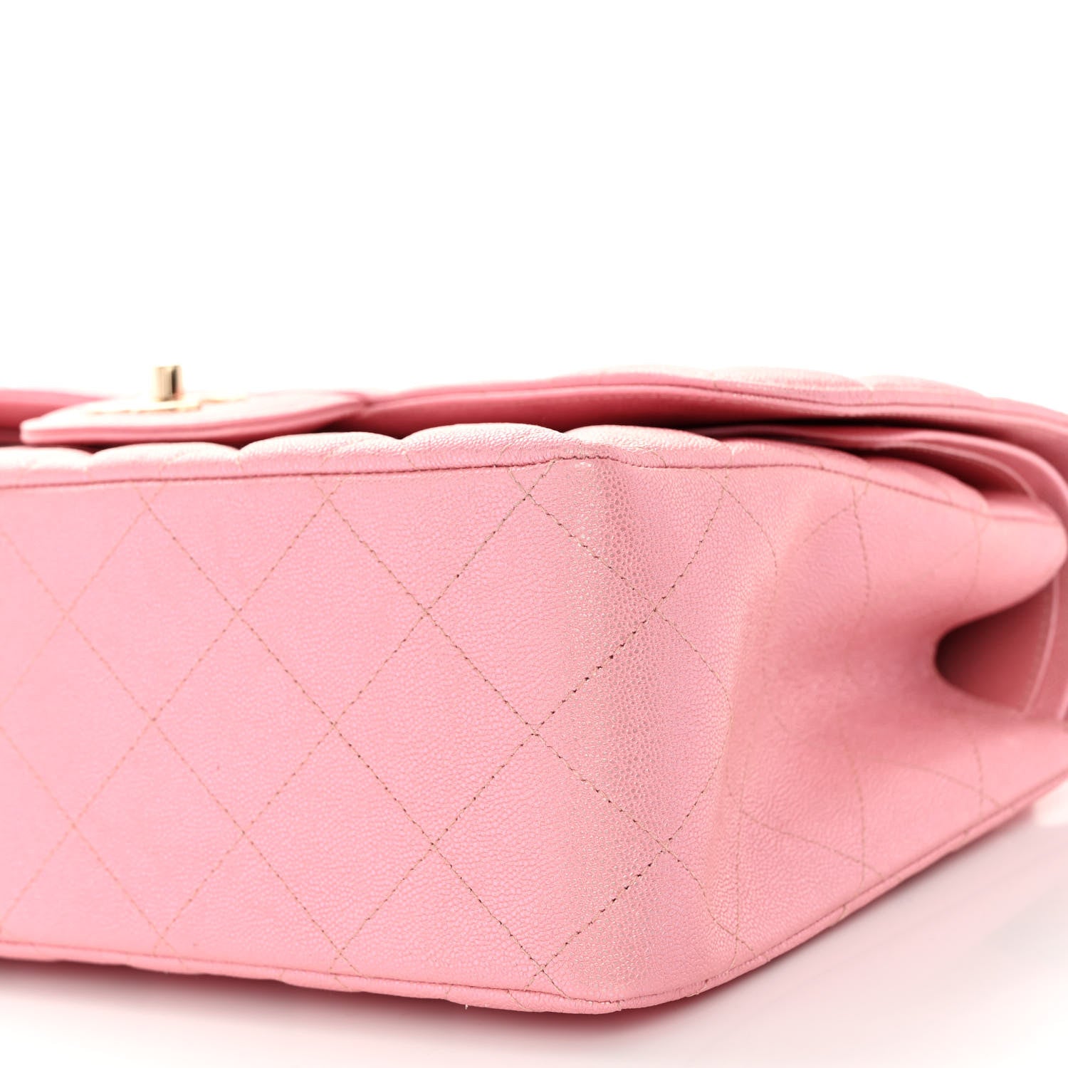 Chanel Iridescent Caviar Quilted Jumbo Double Flap Rose Pink 10 of 11